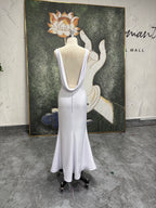 Sexy Low Back Informal Wedding Dress