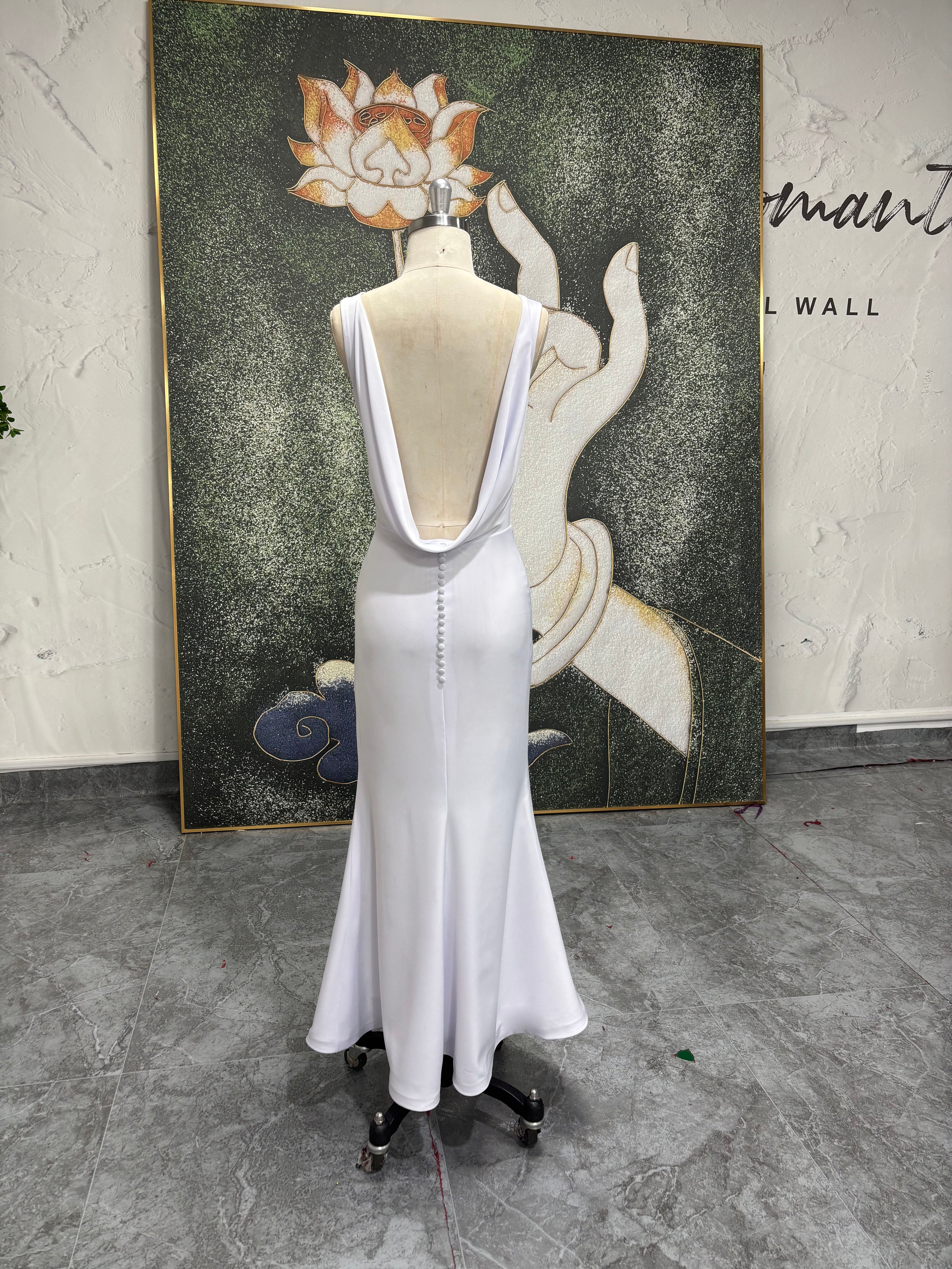 Sexy Low Back Informal Wedding Dress