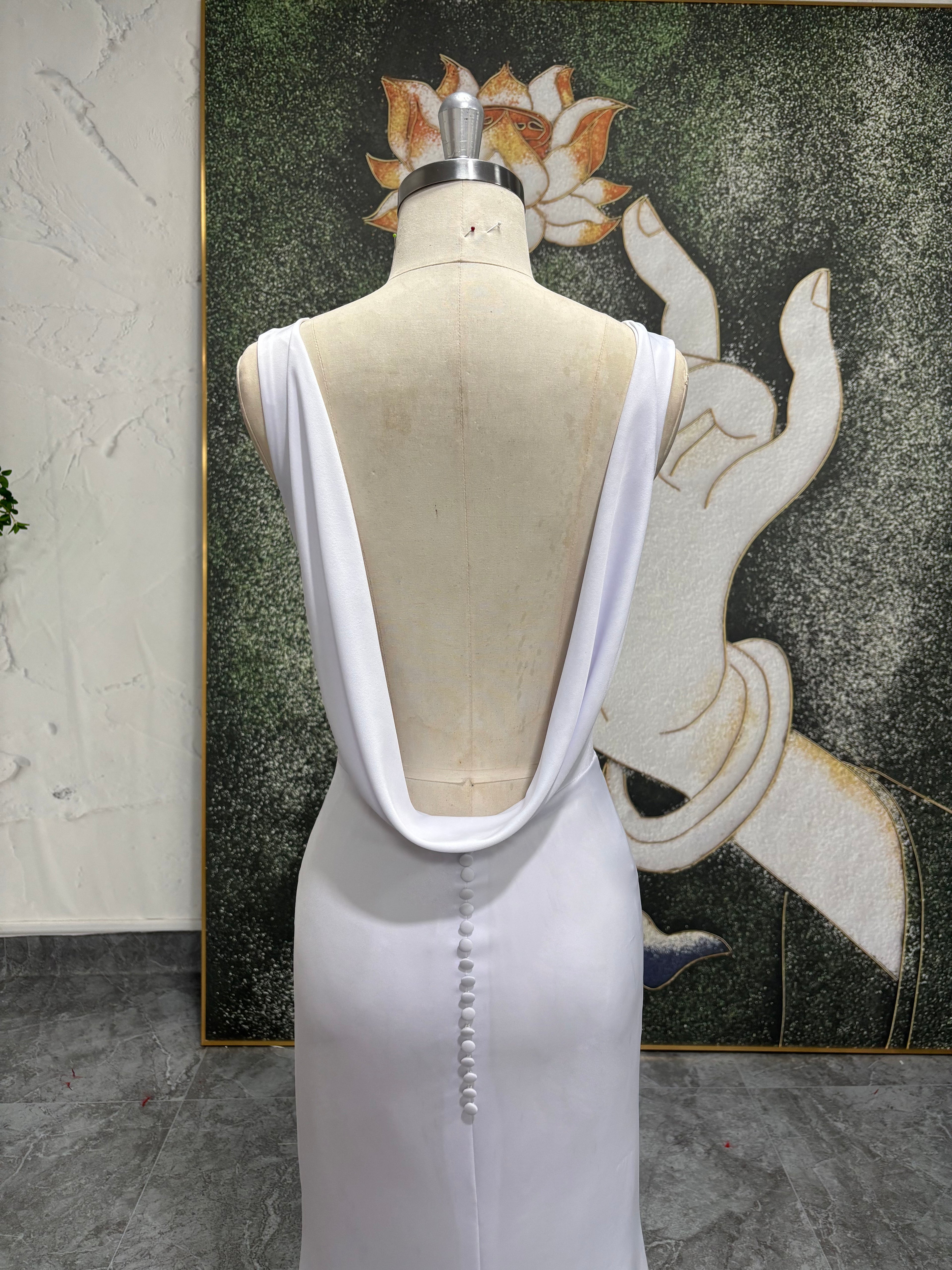 Sexy Low Back Informal Wedding Dress