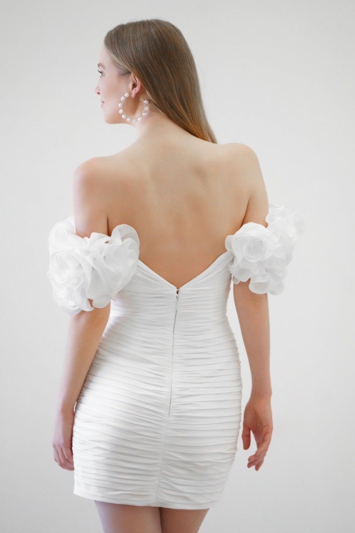 3D Floral Sleeves Wedding Dress