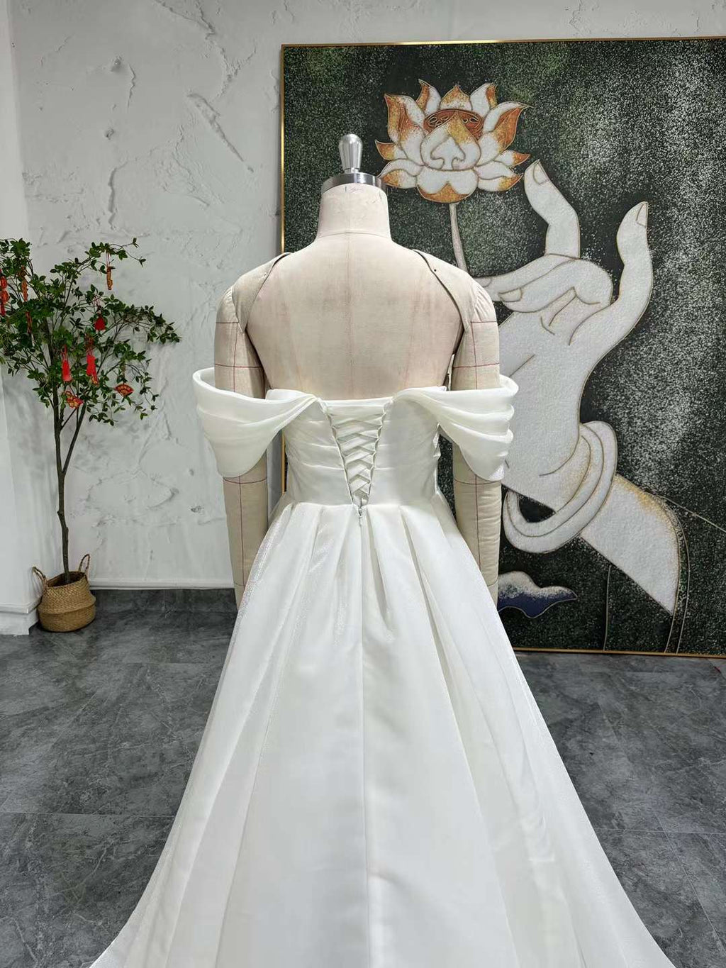 A Line Ivory Wedding Dress