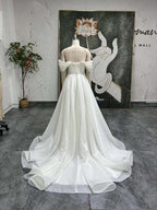 A Line Off Shoulder Wedding Dress