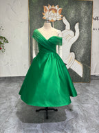 Chic Tea Length Green Ball Gown Prom Dress