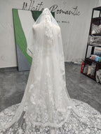 Elegant Halter Neckline Florals Lace Wedding Dress