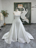 Ivory Satin Detachable Skirt Wedding Dress
