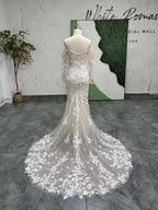  Long Sleeve Fit and Flare Wedding Dress