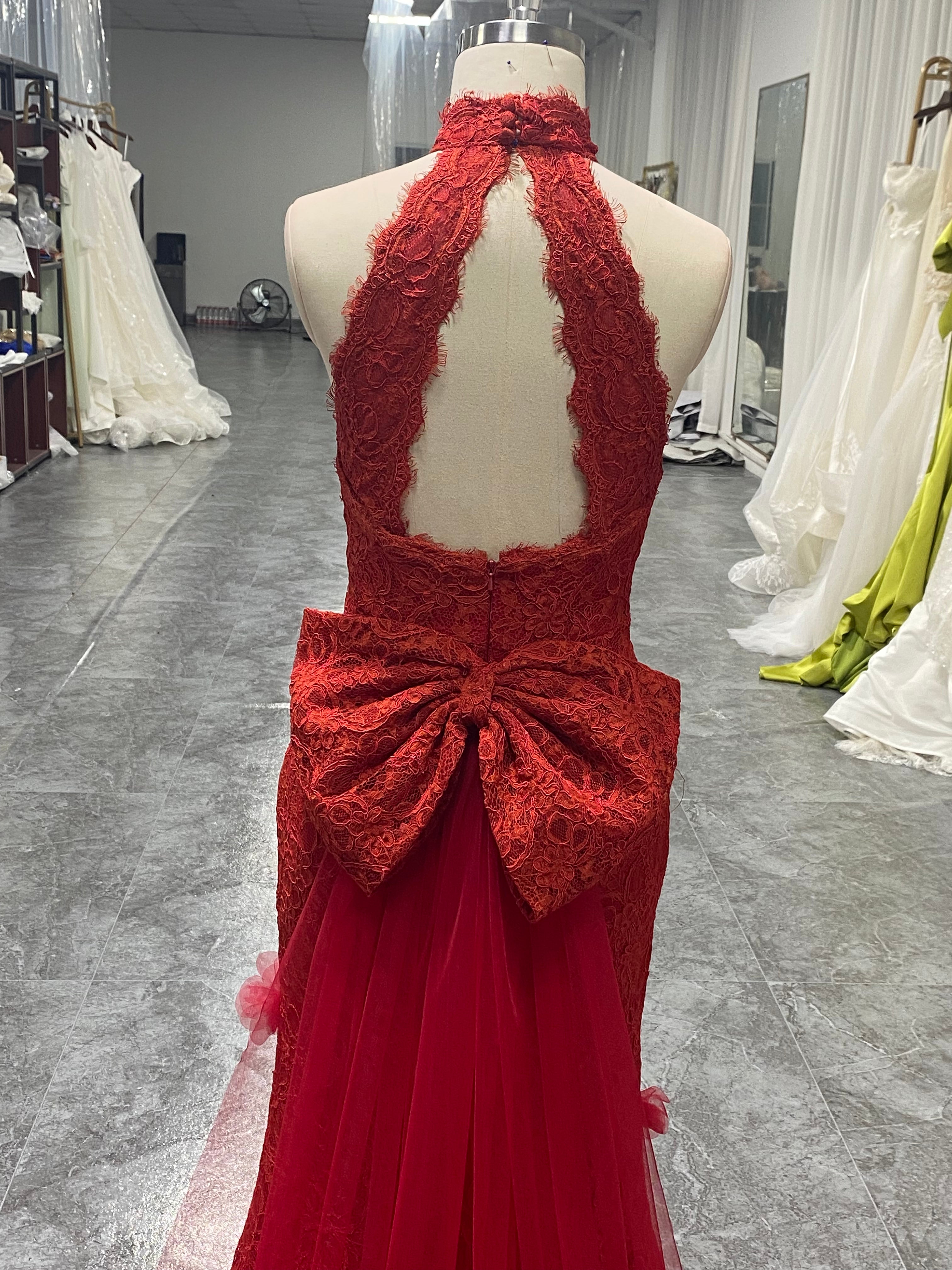 Mermaid High Neck Wedding Dress