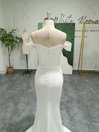 Mermaid Off Shoulder Sleeve Wedding Gown