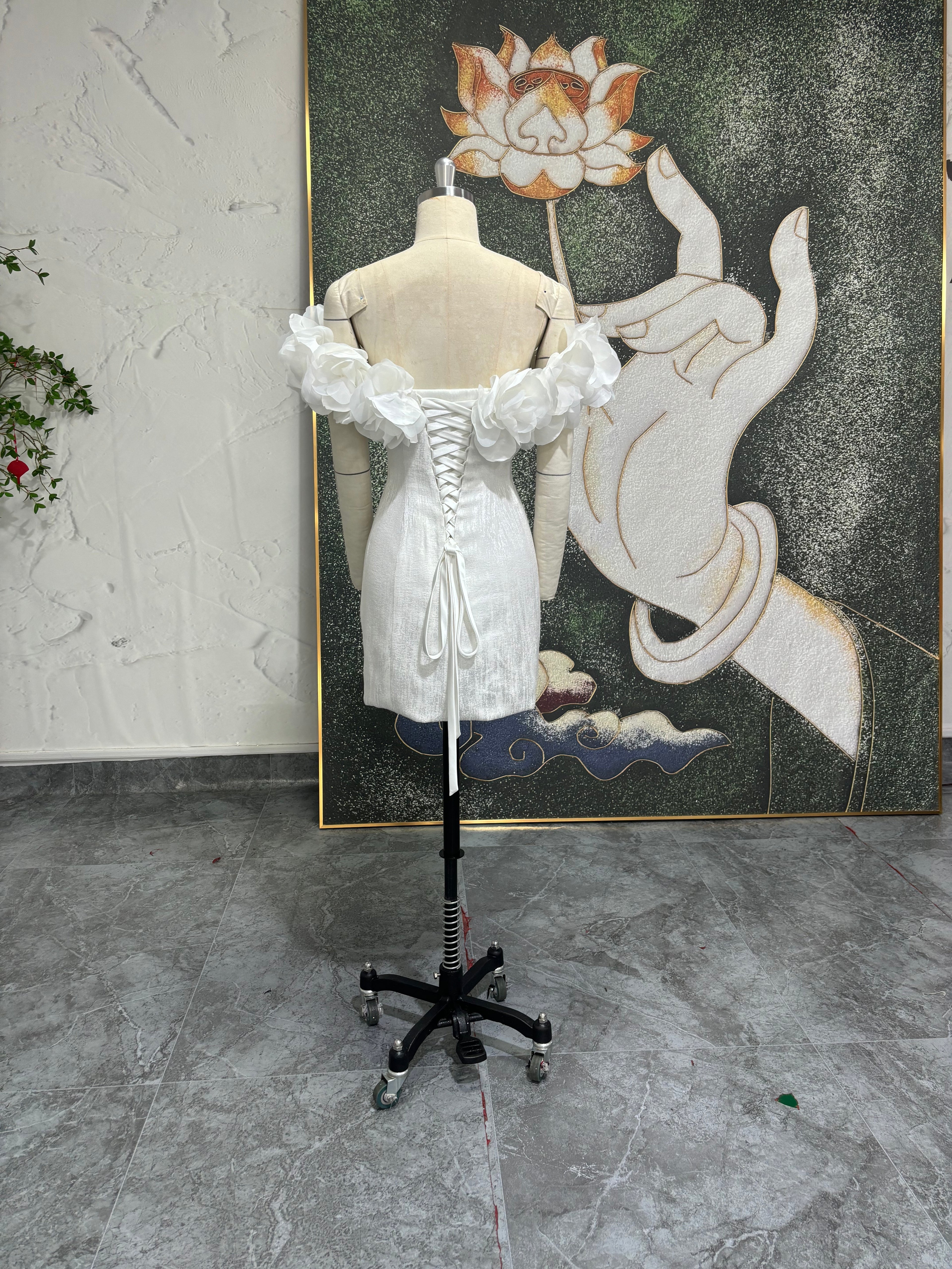 Off-Shoulder Short Wedding Dress