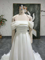 Off Shoulder Ivory Wedding Dress