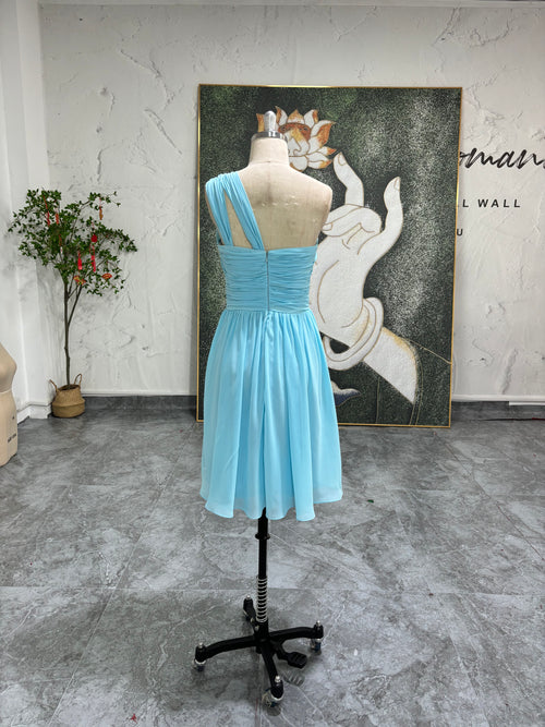 One Shoulder Short Bridesmaid Dress