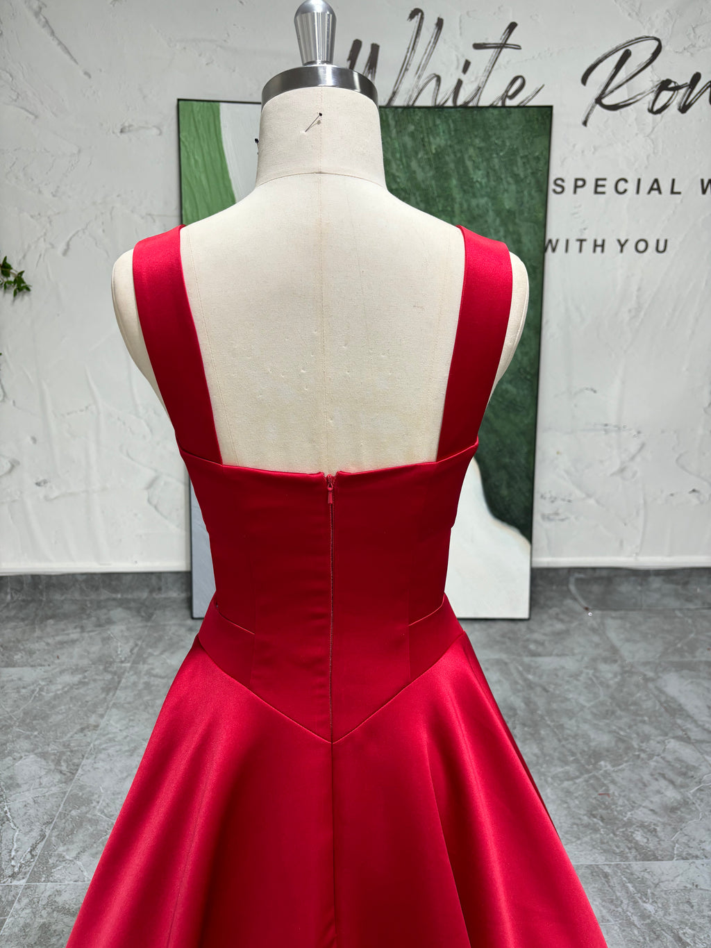 Red Backless 90s Party Dress