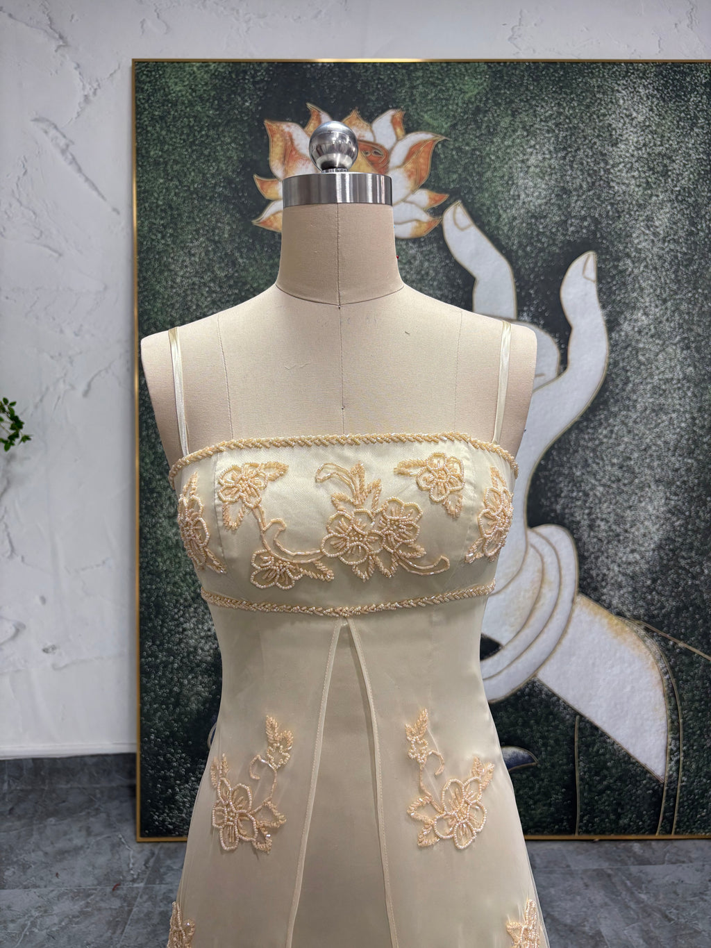Retro handcrafted beaded gown