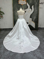 Satin Detachable Skirt Wedding Dress