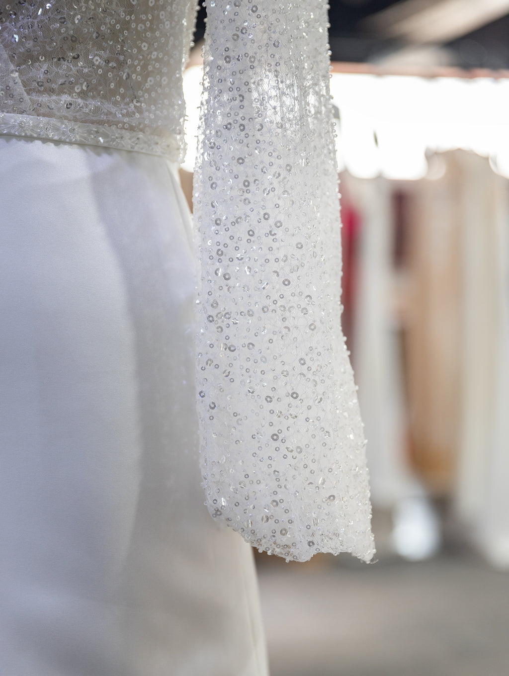 Sexy Long Sleeve Sequins Wedding Dress