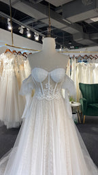 Sexy Off Shoulder Sleeve High Quality Wedding Dress