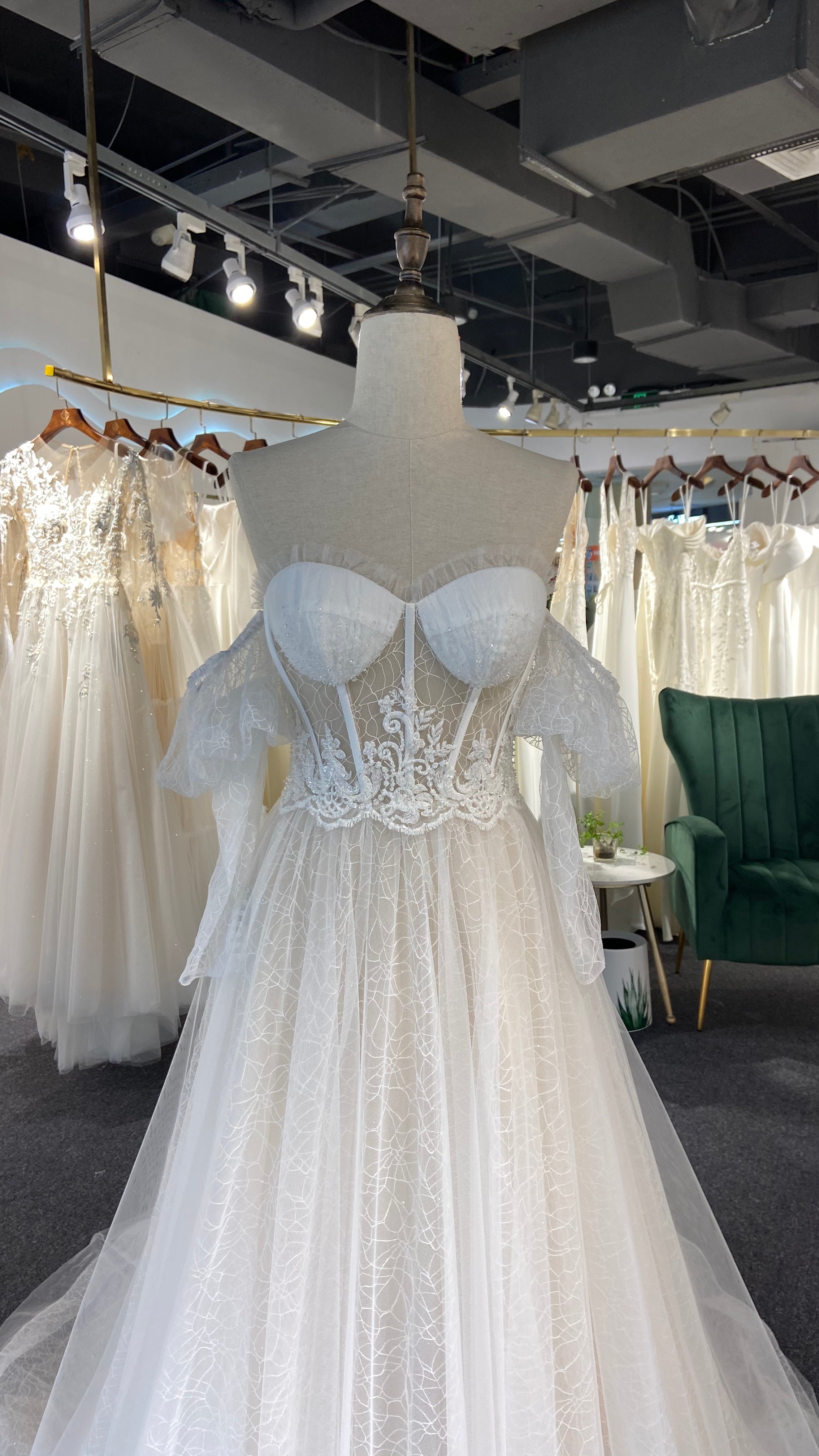 Sexy Off Shoulder Sleeve High Quality Wedding Dress