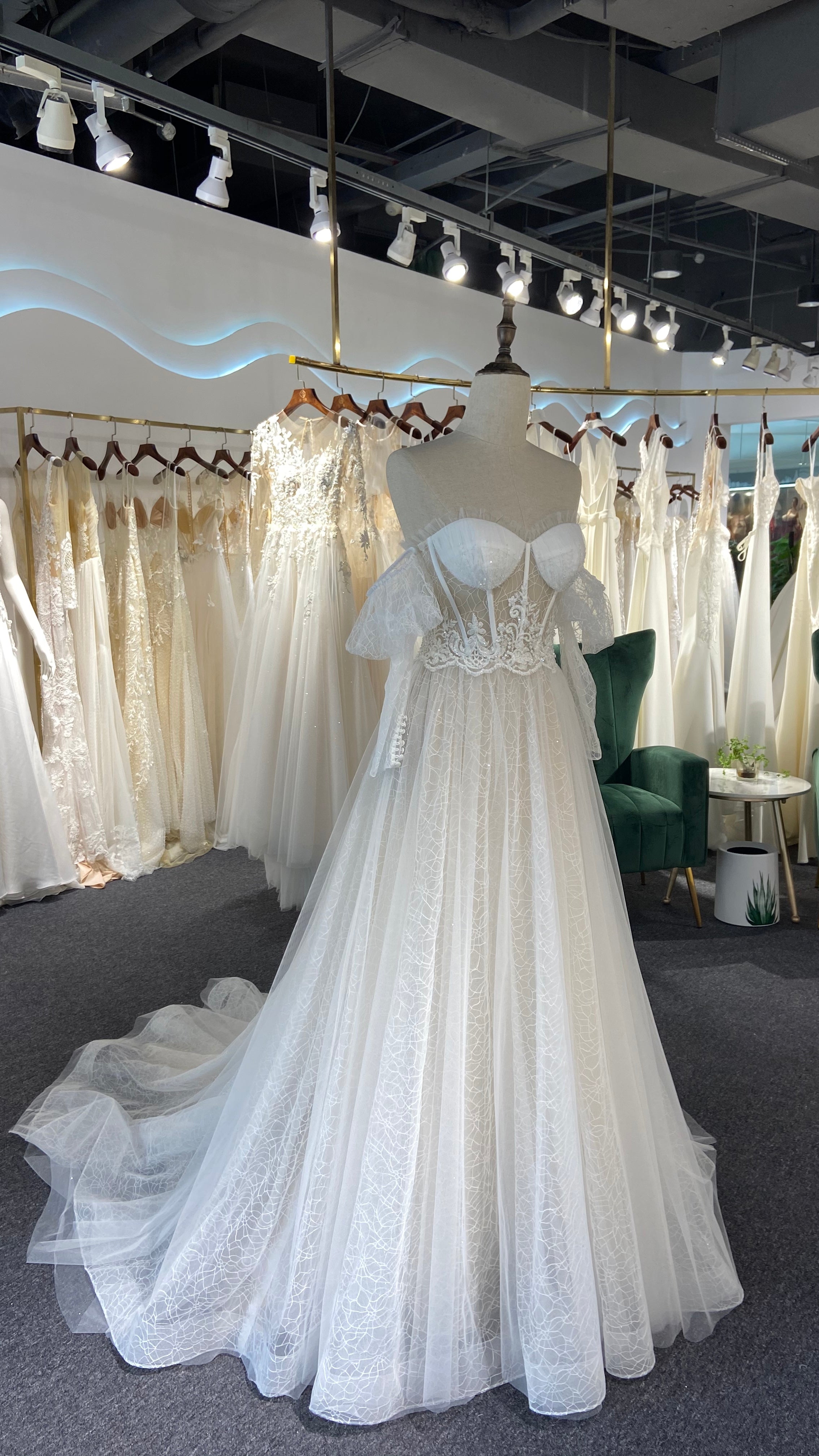 Sexy Off Shoulder Long Sleeve  Wedding Dress
