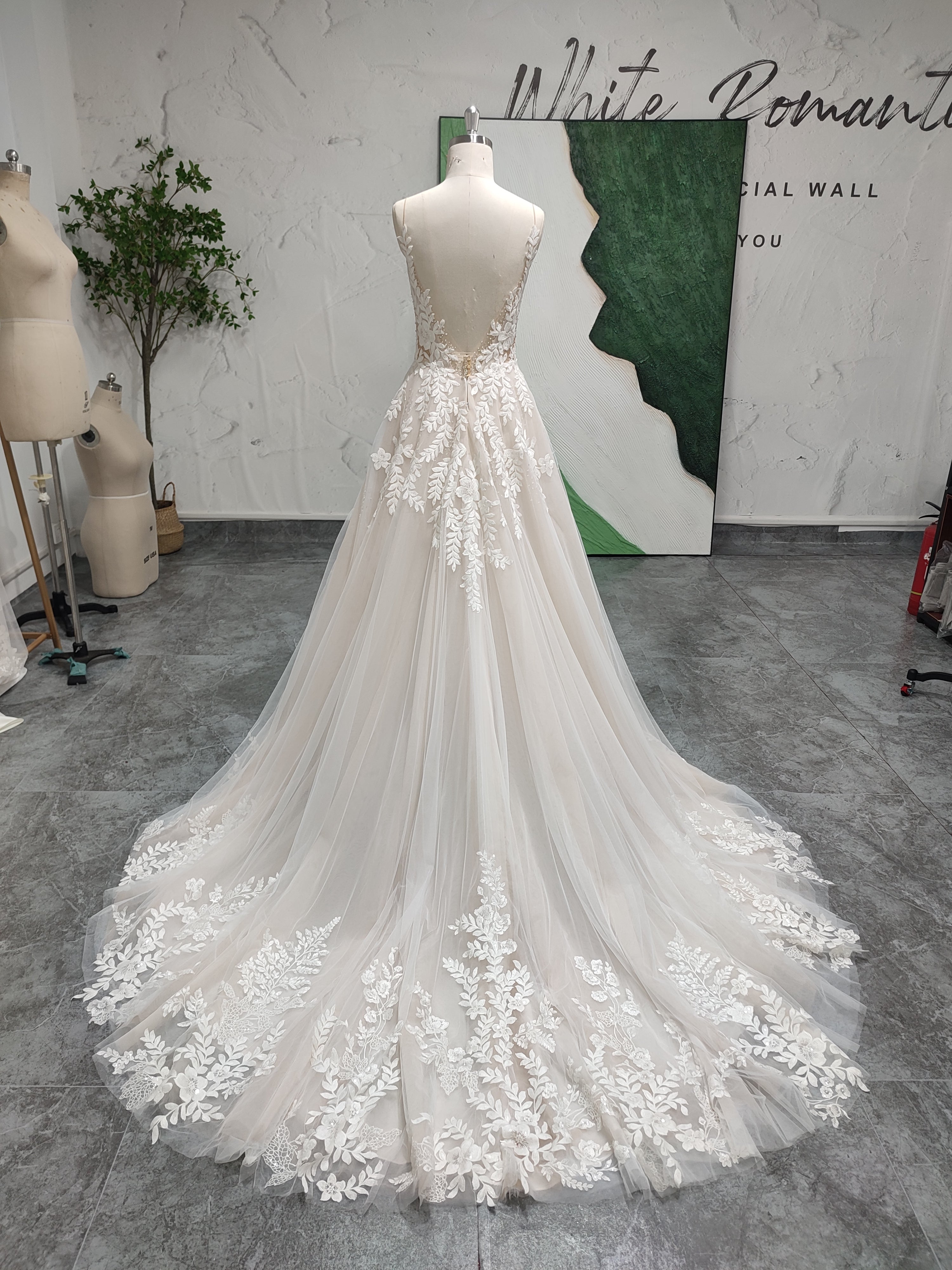 Simple Lace Summer Wedding Dress