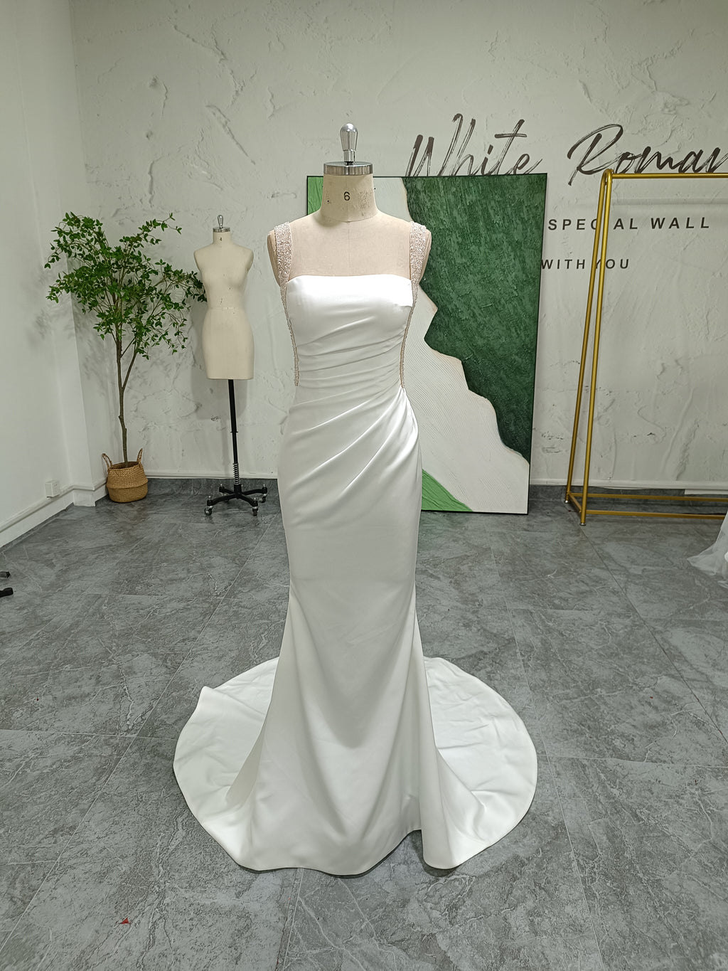 Simple Sheath Ivory Wedding Dress