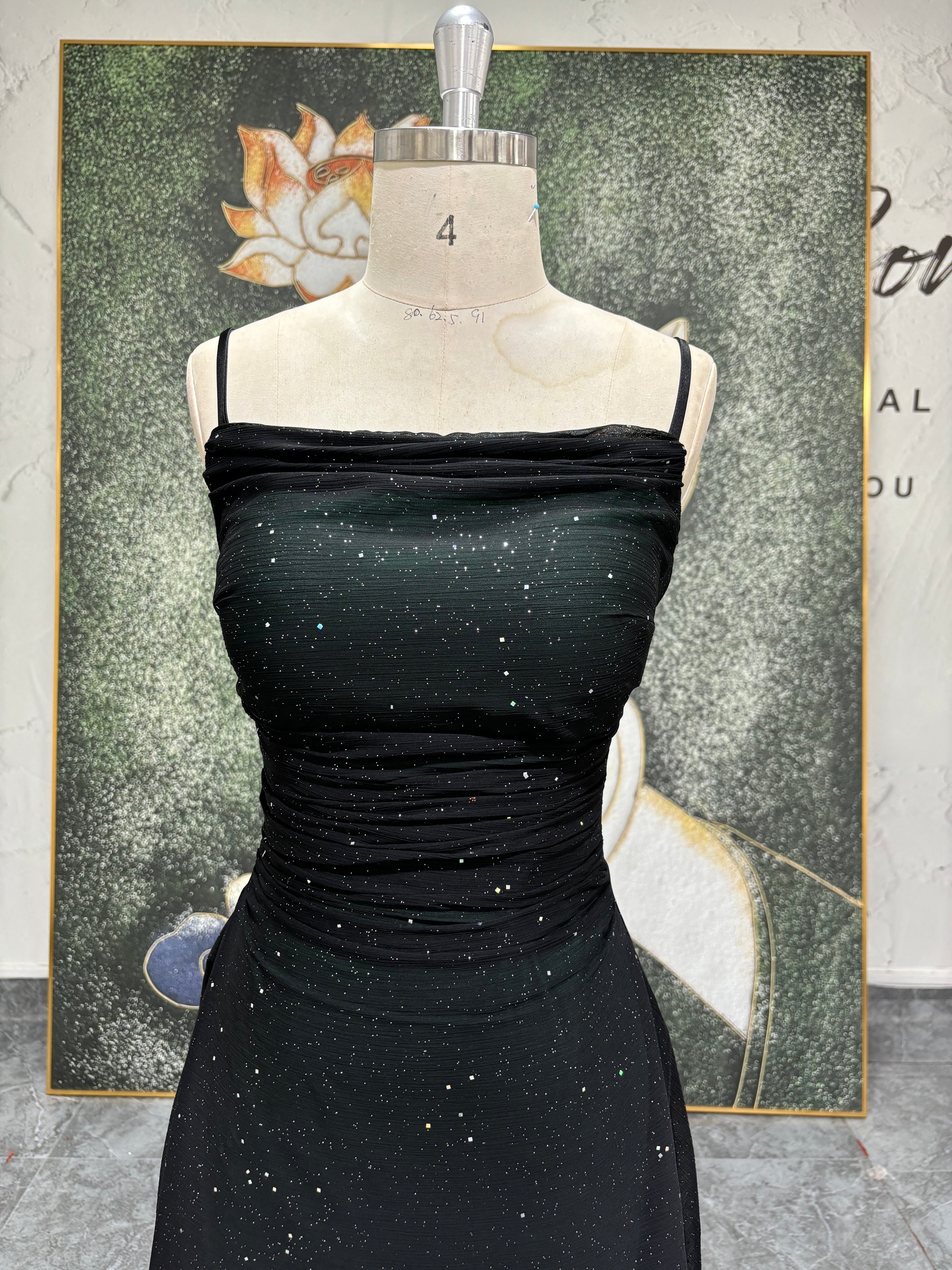 Sparkle Black And Green Homecoming Dress