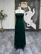 Square Neck 90s Vintage Prom Dress