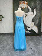 Square Neckline Spaghetti Straps  Prom Dress