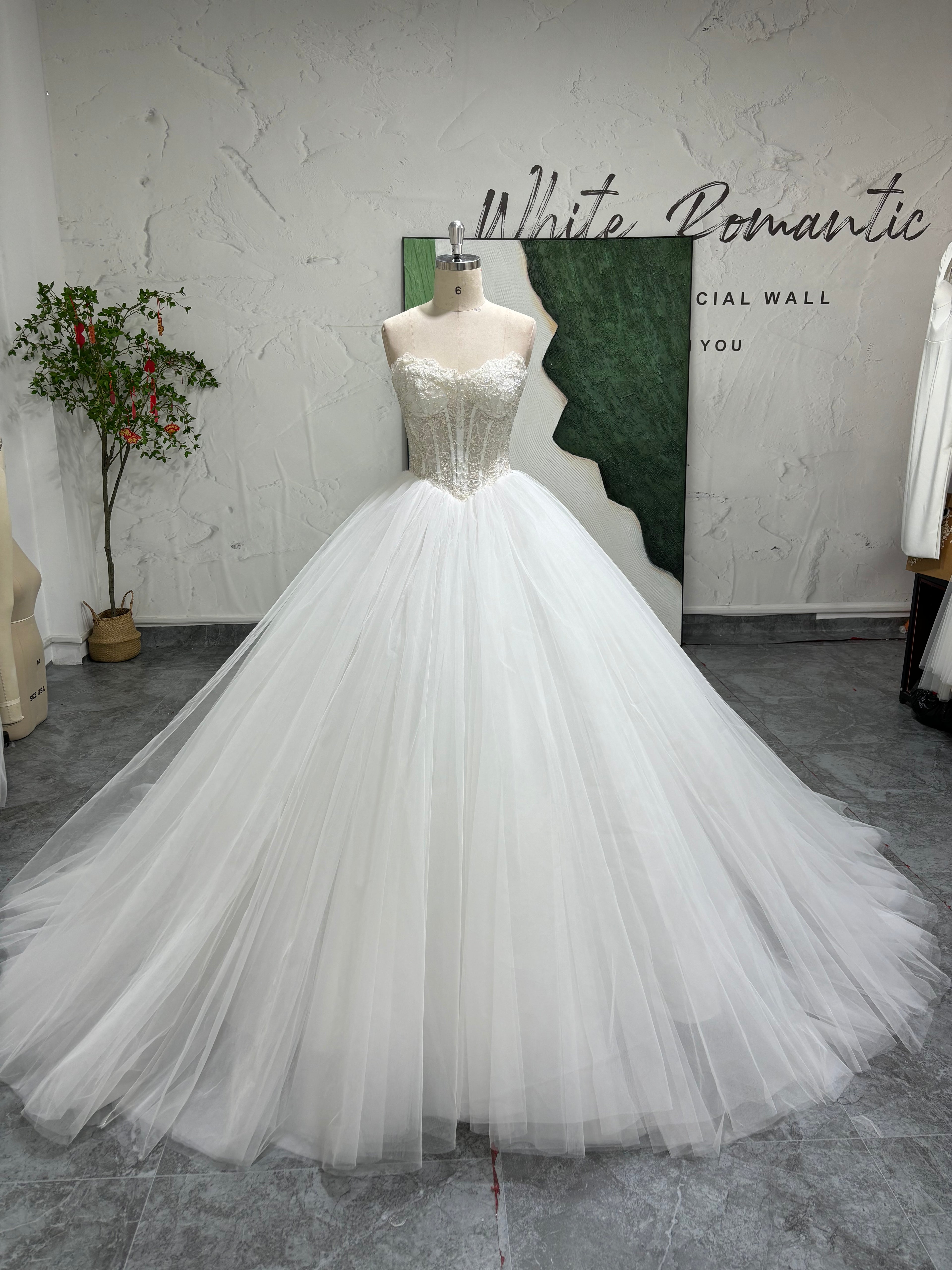 Strapless Hand-Beaded Wedding Dress