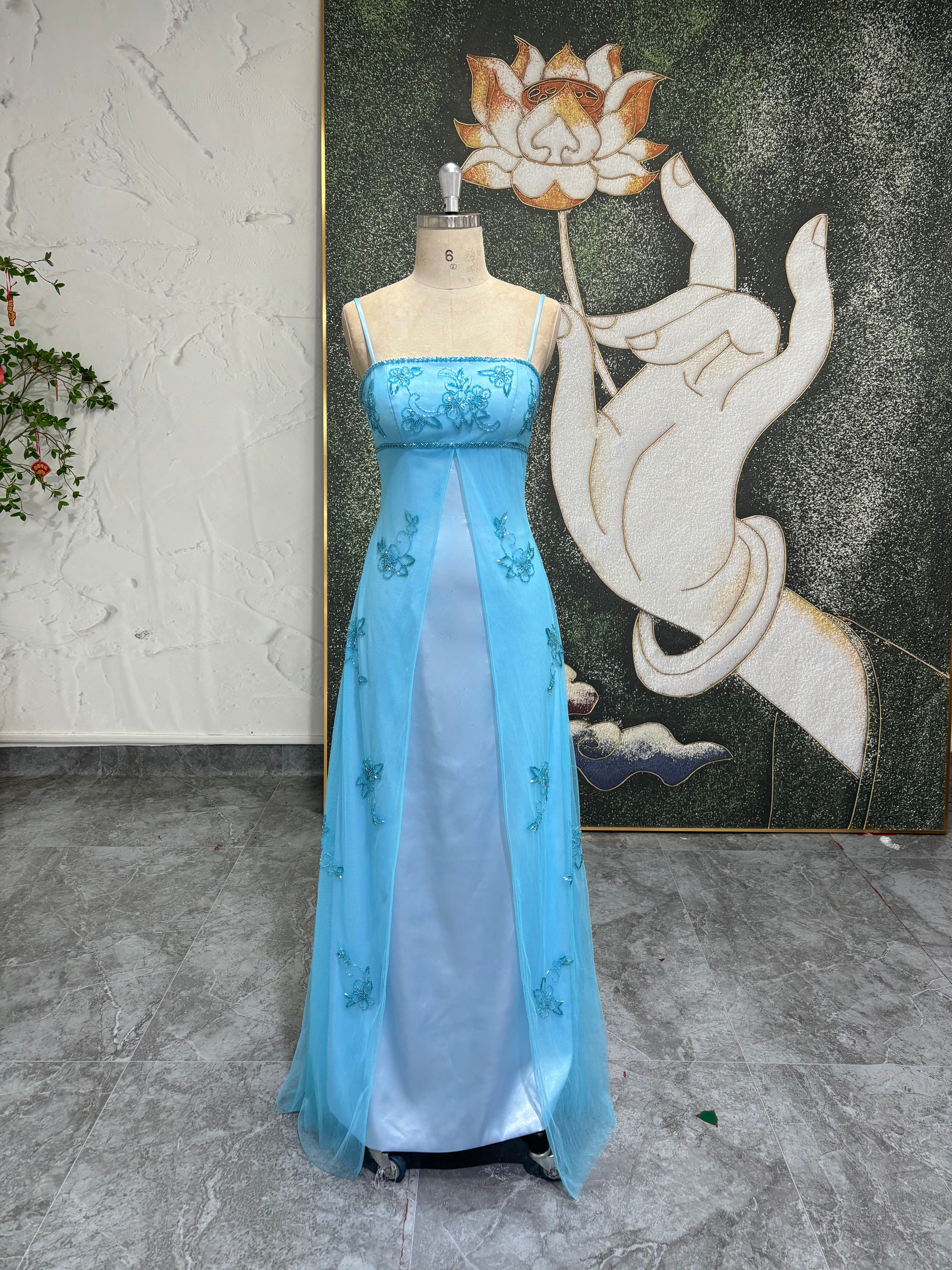 Vintage Spaghetti Straps 90S Prom Dress