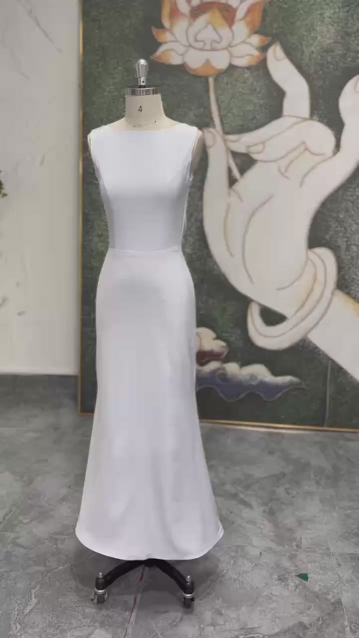 Sexy Low Back Informal Wedding Dress