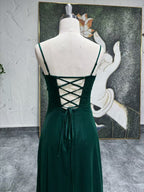 spaghetti strap vintage prom dress